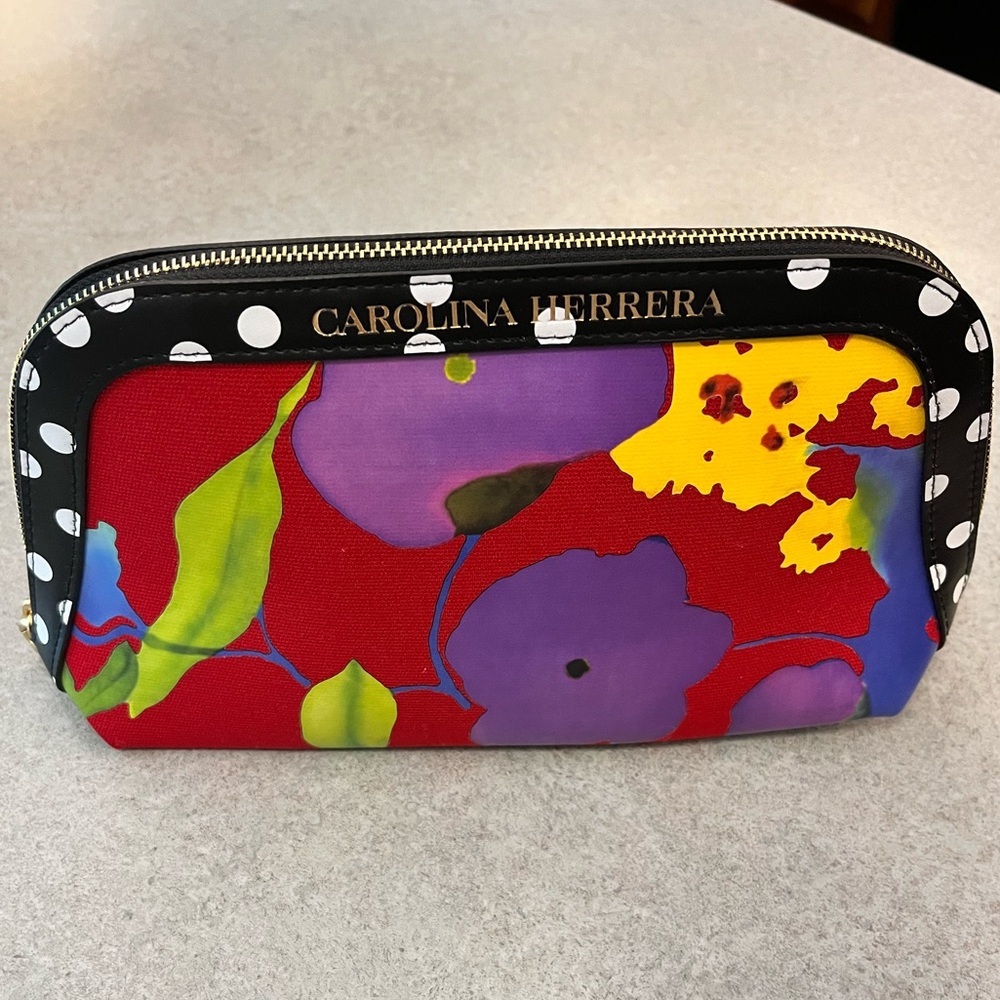 Carolina Herrera Red Floral Cosmetic Pouch